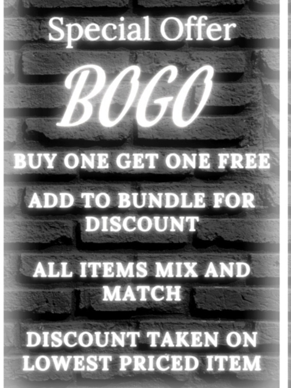 BOGO Special Offer Wall Art Sign - White